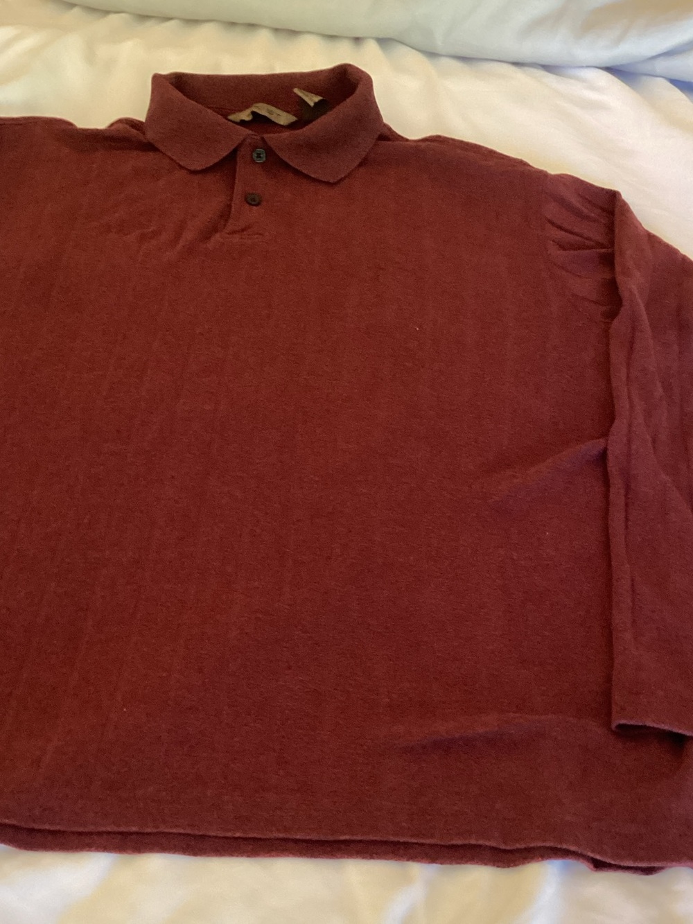 Axist Men's Long-Sleeve Polo in Deep Wine